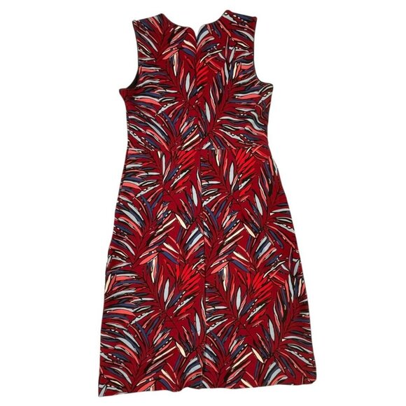 Lands’ End Ponte Keyhole Sheath Dress Warm Cinnamon Leaves Size 4 NWOT - Picture 3 of 7